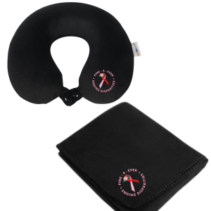 Neck Pillow & Flannel Throw Blanket
