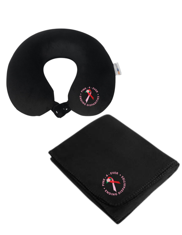 Neck Pillow & Flannel Throw Blanket
